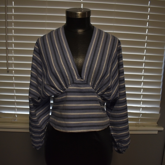 Banana Republic Tops - Banana Republic Blue and White Striped Blouse